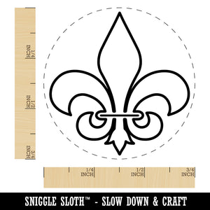 Fleur de Lis Outline Self-Inking Rubber Stamp for Stamping Crafting Planners