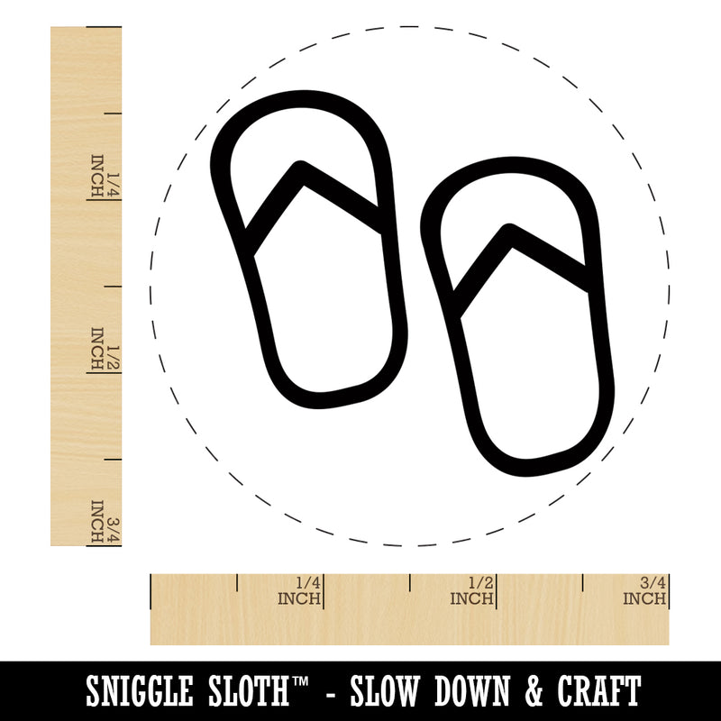 Flip Flops Summer Vacation Self-Inking Rubber Stamp for Stamping Crafting Planners