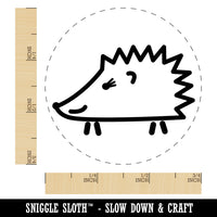 Happy Hedgehog Doodle Self-Inking Rubber Stamp for Stamping Crafting Planners
