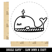 Snoozing Whale Doodle Self-Inking Rubber Stamp for Stamping Crafting Planners