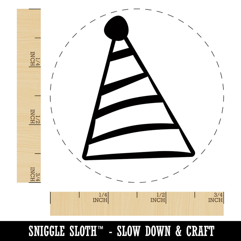 Striped Birthday Hat Self-Inking Rubber Stamp for Stamping Crafting Planners