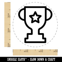 Trophy Award Outline with Star Self-Inking Rubber Stamp for Stamping Crafting Planners