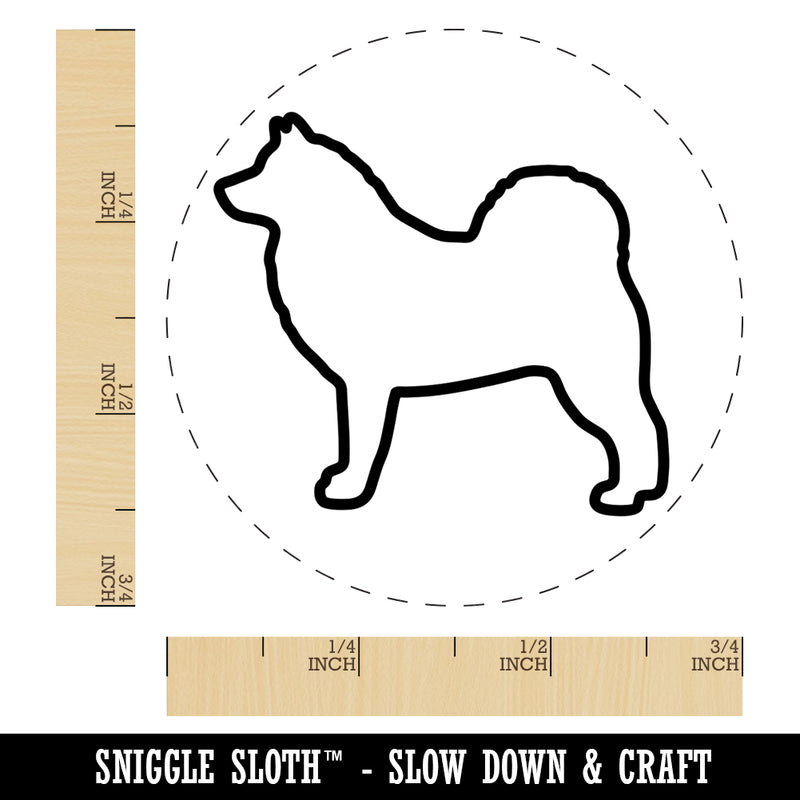 Alaskan Malamute Dog Outline Self-Inking Rubber Stamp for Stamping Crafting Planners