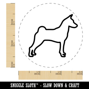 Basenji Dog Outline Self-Inking Rubber Stamp for Stamping Crafting Planners