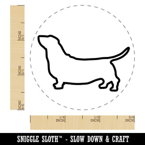 Basset Hound Dog Outline Self-Inking Rubber Stamp for Stamping Crafting Planners