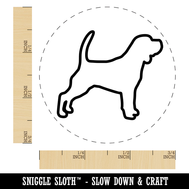 Beagle Dog Outline Self-Inking Rubber Stamp for Stamping Crafting Planners