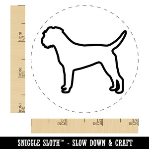 Border Terrier Dog Outline Self-Inking Rubber Stamp for Stamping Crafting Planners