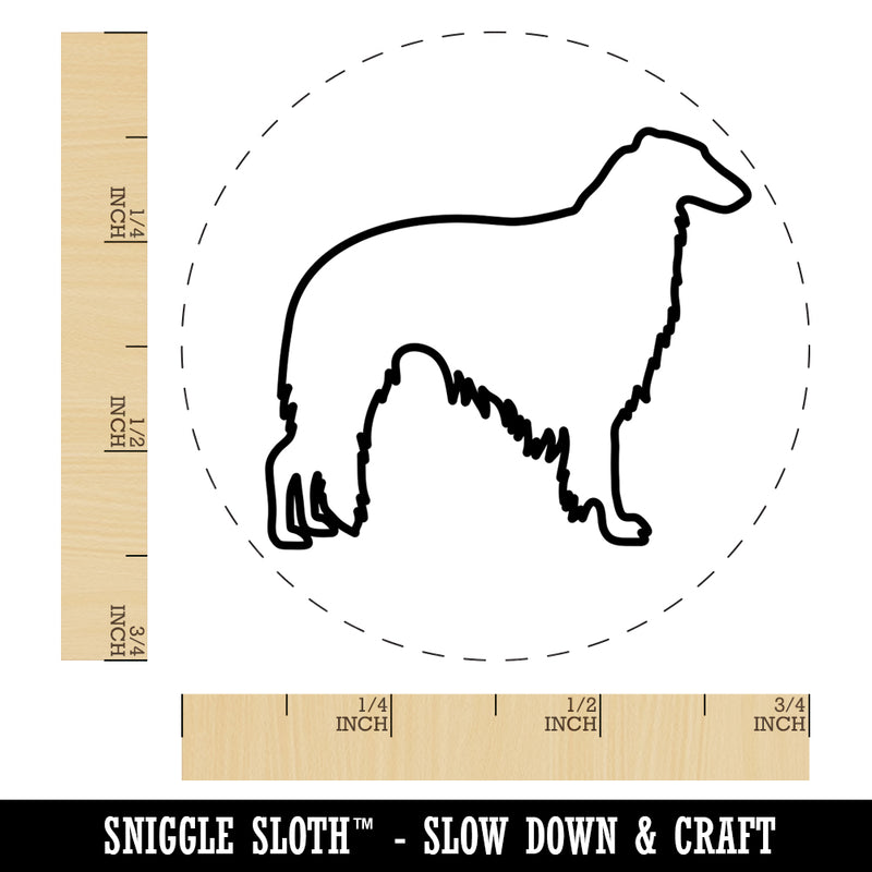 Borzoi Russian Wolfhound Dog Outline Self-Inking Rubber Stamp for Stamping Crafting Planners