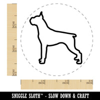 Boxer Dog Outline Self-Inking Rubber Stamp for Stamping Crafting Planners