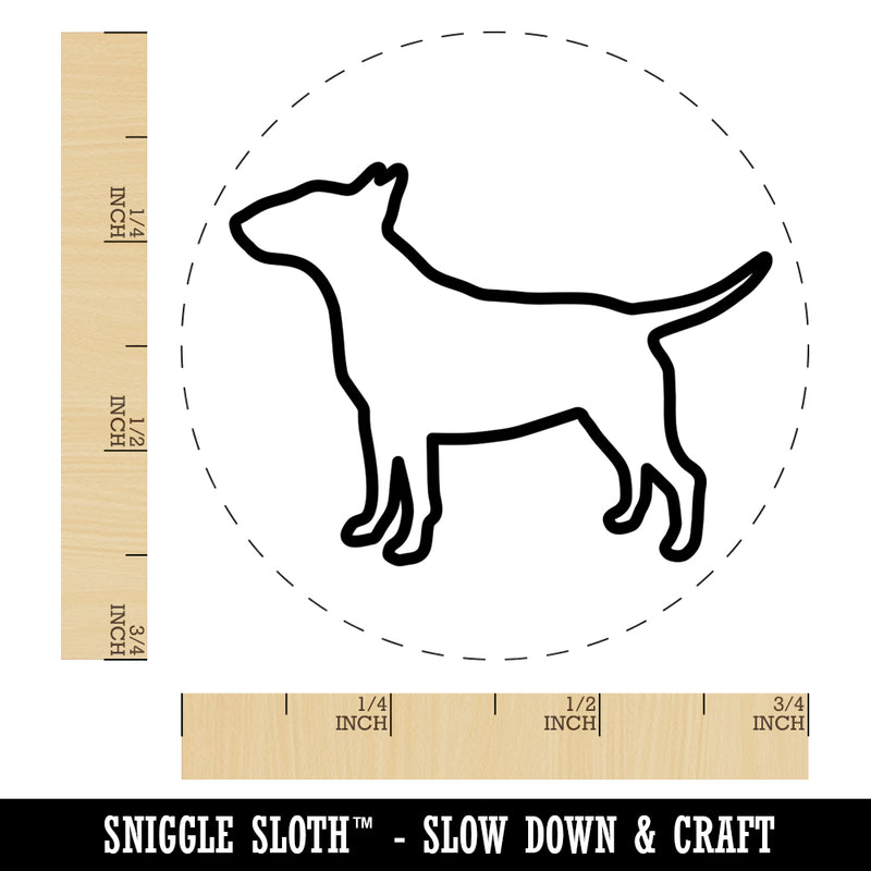 Bull Terrier Dog Outline Self-Inking Rubber Stamp for Stamping Crafting Planners