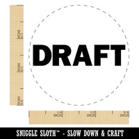 Draft Bold Text Solid Self-Inking Rubber Stamp for Stamping Crafting Planners