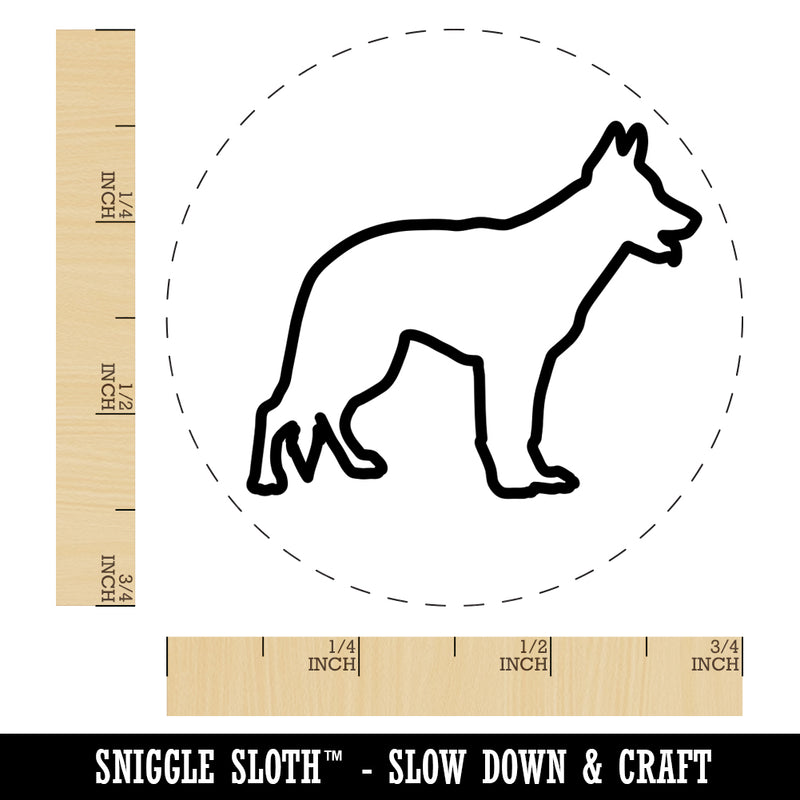 German Shepherd Dog Outline Self-Inking Rubber Stamp for Stamping Crafting Planners