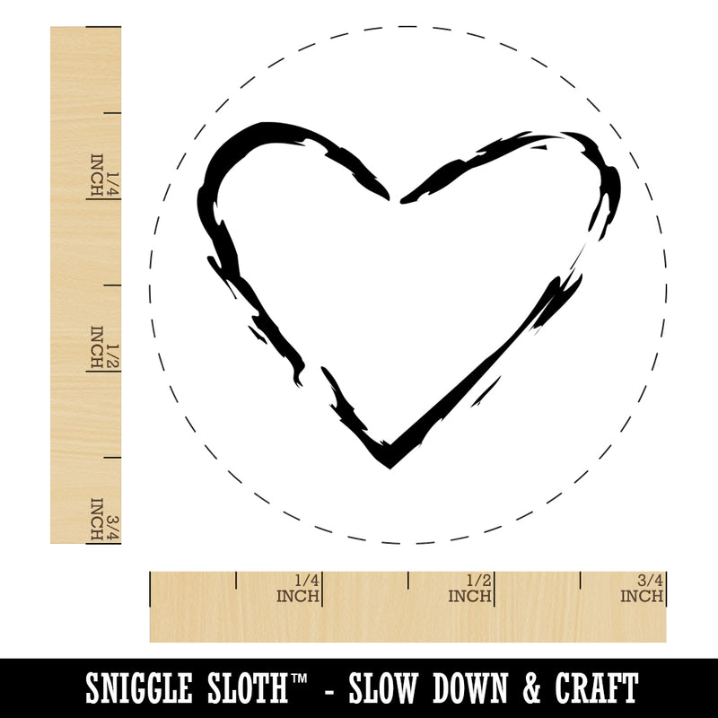 Heart Love Sketch Outline Self-Inking Rubber Stamp for Stamping Crafting Planners