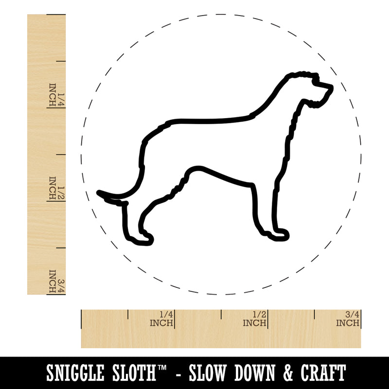 Irish Wolfhound Dog Outline Self-Inking Rubber Stamp for Stamping Crafting Planners