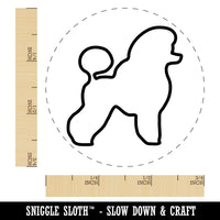 Miniature Poodle Dog Outline Self-Inking Rubber Stamp for Stamping Crafting Planners