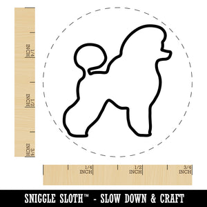 Miniature Poodle Dog Outline Self-Inking Rubber Stamp for Stamping Crafting Planners