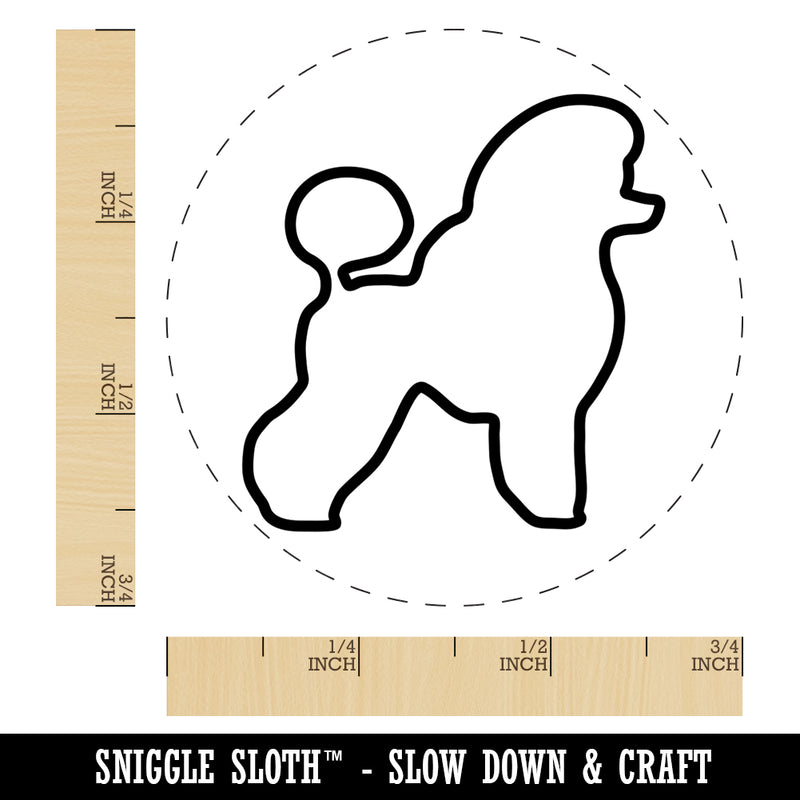 Miniature Poodle Dog Outline Self-Inking Rubber Stamp for Stamping Crafting Planners