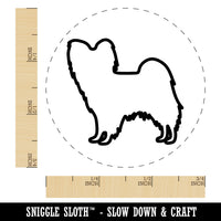 Papillon Continental Toy Spaniel Dog Outline Self-Inking Rubber Stamp for Stamping Crafting Planners