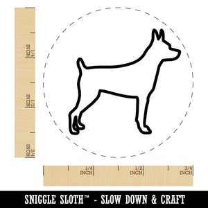 Rat Terrier Dog Outline Self-Inking Rubber Stamp for Stamping Crafting Planners