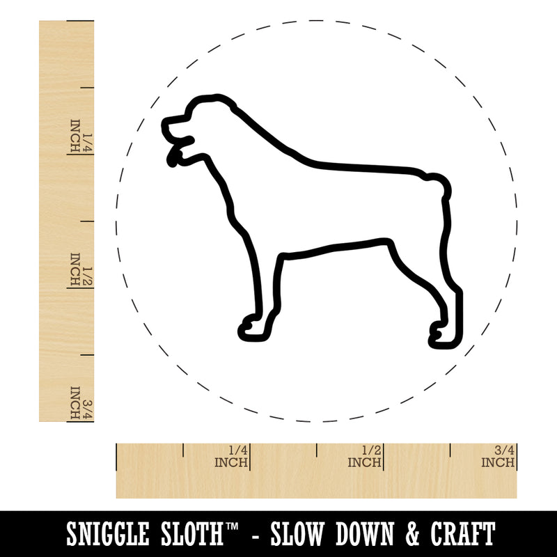 Rottweiler Dog Outline Self-Inking Rubber Stamp for Stamping Crafting Planners