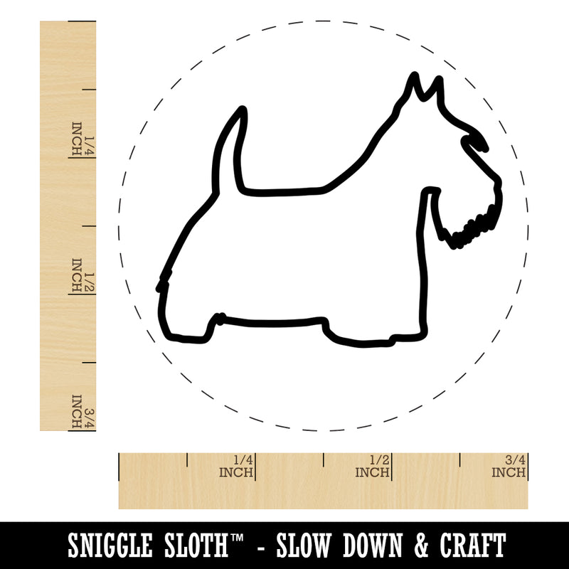 Scottish Terrier Scottie Dog Outline Self-Inking Rubber Stamp for Stamping Crafting Planners