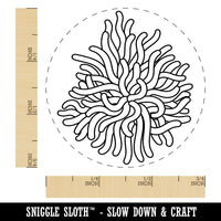 Sea Anemone Outline Ocean Life Self-Inking Rubber Stamp for Stamping Crafting Planners