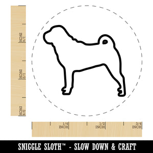 Shar-Pei Dog Outline Self-Inking Rubber Stamp for Stamping Crafting Planners