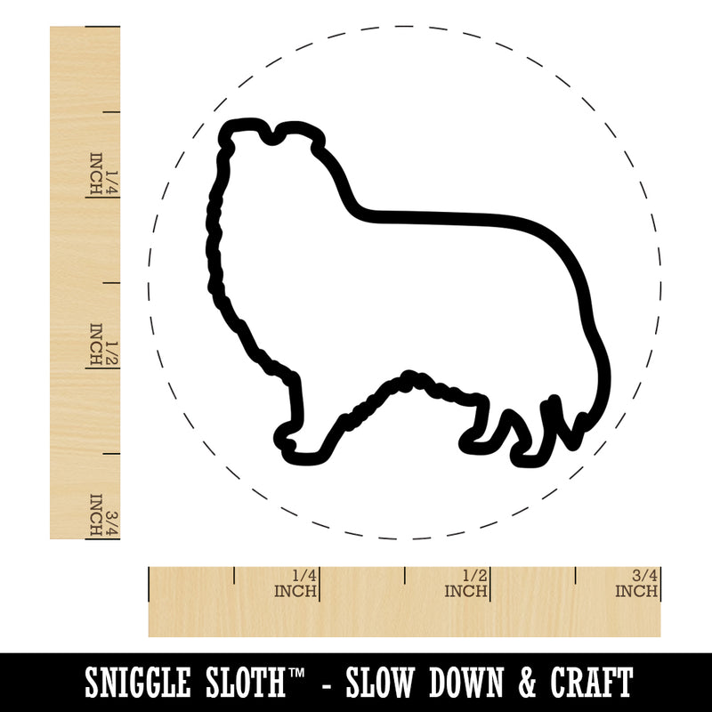 Shetland Sheepdog Sheltie Dog Outline Self-Inking Rubber Stamp for Stamping Crafting Planners