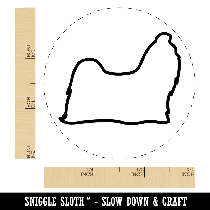 Shih Tzu Dog Outline Self-Inking Rubber Stamp for Stamping Crafting Planners