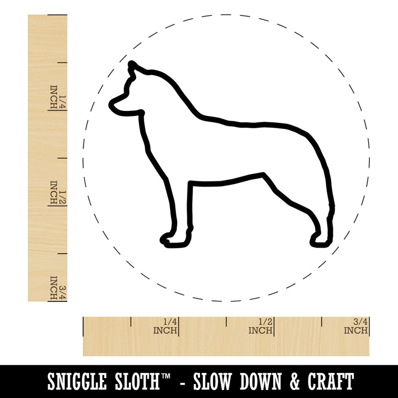 Siberian Husky Dog Outline Self-Inking Rubber Stamp for Stamping Crafting Planners