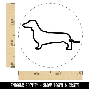 Smooth Haired Dachshund Dog Outline Self-Inking Rubber Stamp for Stamping Crafting Planners