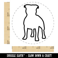 Staffordshire Bull Terrier Dog Outline Self-Inking Rubber Stamp for Stamping Crafting Planners