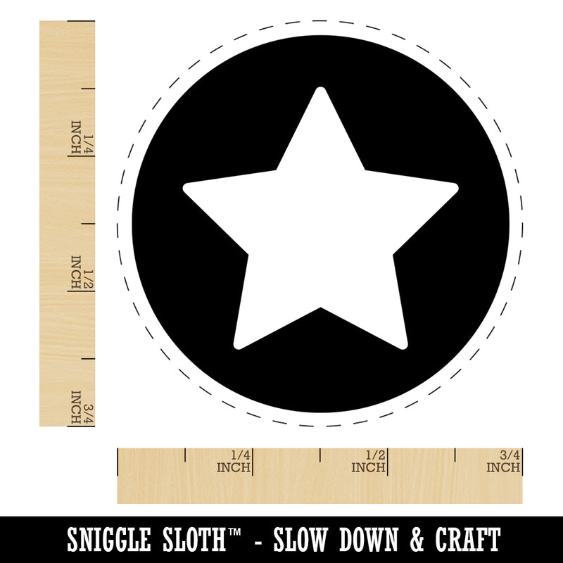 Star in Circle Self-Inking Rubber Stamp for Stamping Crafting Planners