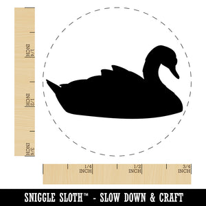 Swan Swimming Solid Self-Inking Rubber Stamp for Stamping Crafting Planners