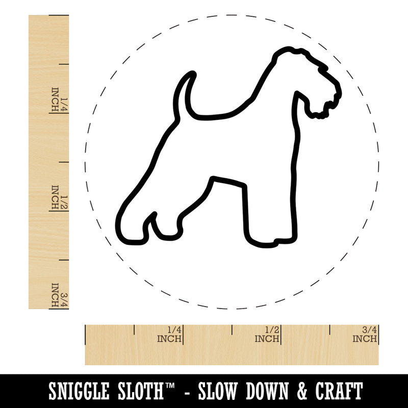 Welsh Terrier Dog Outline Self-Inking Rubber Stamp for Stamping Crafting Planners