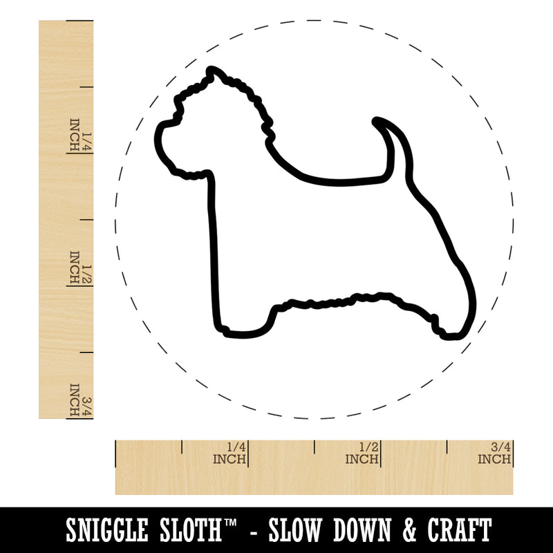 Westie West Highland White Terrier Dog Outline Self-Inking Rubber Stamp for Stamping Crafting Planners