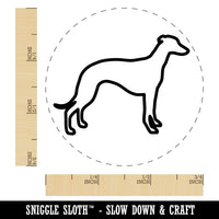 Whippet Dog Outline Self-Inking Rubber Stamp for Stamping Crafting Planners
