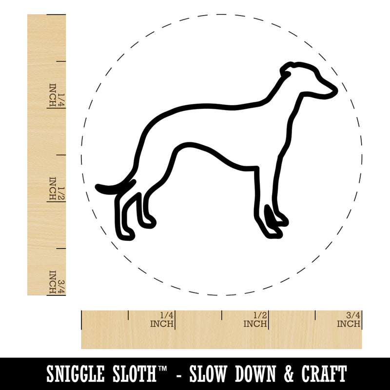 Whippet Dog Outline Self-Inking Rubber Stamp for Stamping Crafting Planners