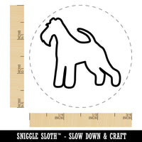 Wire Hair Fox Terrier Dog Outline Self-Inking Rubber Stamp for Stamping Crafting Planners