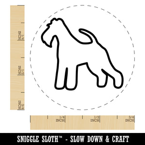 Wire Hair Fox Terrier Dog Outline Self-Inking Rubber Stamp for Stamping Crafting Planners