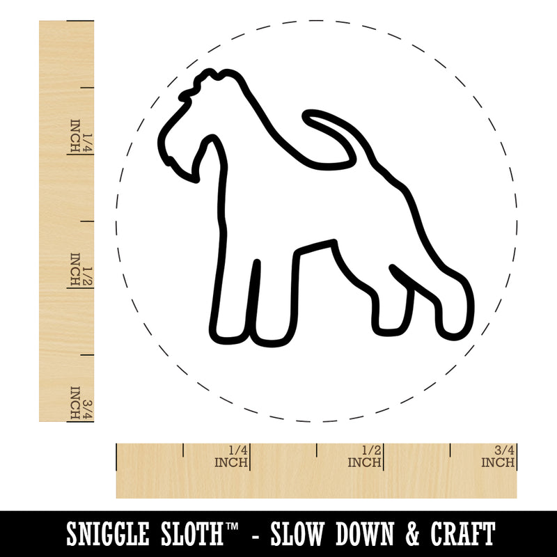 Wire Hair Fox Terrier Dog Outline Self-Inking Rubber Stamp for Stamping Crafting Planners
