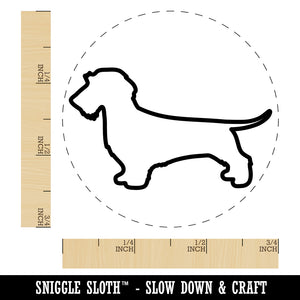 Wirehaired Dachshund Dog Outline Self-Inking Rubber Stamp for Stamping Crafting Planners