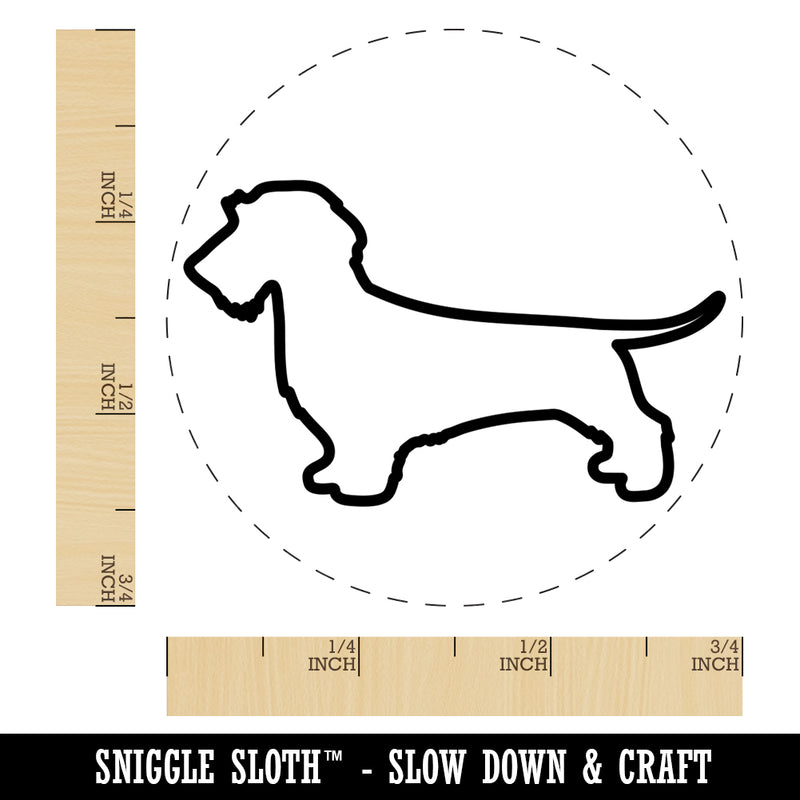 Wirehaired Dachshund Dog Outline Self-Inking Rubber Stamp for Stamping Crafting Planners