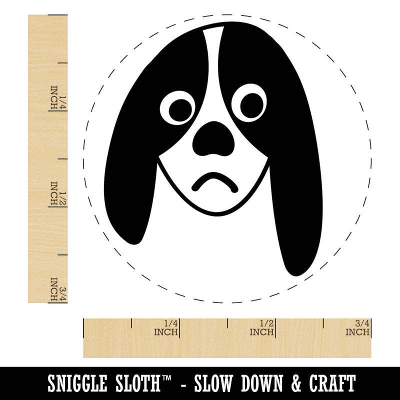 Bored Basset Hound Face Self-Inking Rubber Stamp for Stamping Crafting Planners