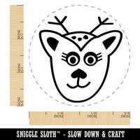 Delightful Deer Face Self-Inking Rubber Stamp for Stamping Crafting Planners