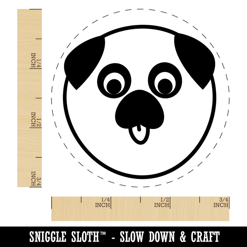 Playful Pug Face Self-Inking Rubber Stamp for Stamping Crafting Planners