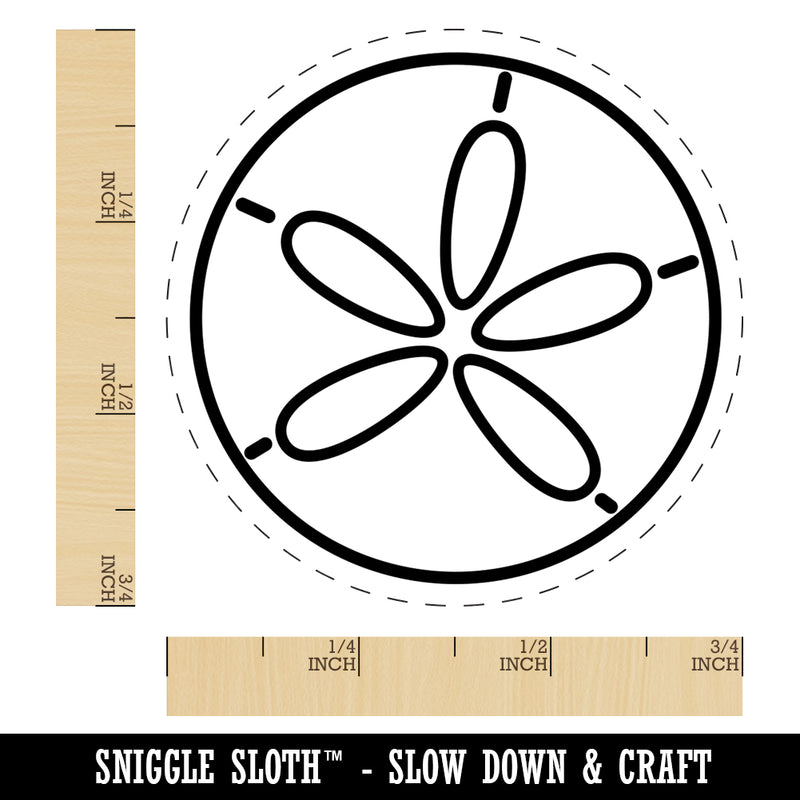 Sand Dollar Sea Urchin Ocean Beach Outline Self-Inking Rubber Stamp for Stamping Crafting Planners