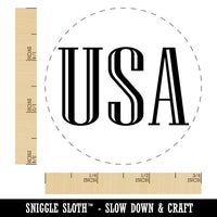 USA Patriotic Text Self-Inking Rubber Stamp for Stamping Crafting Planners