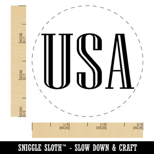 USA Patriotic Text Self-Inking Rubber Stamp for Stamping Crafting Planners