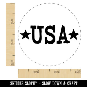 USA with Stars Patriotic Fun Text Self-Inking Rubber Stamp for Stamping Crafting Planners